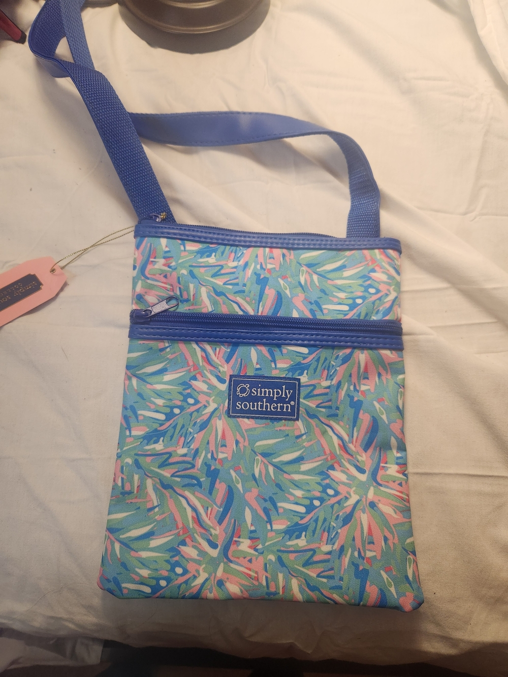 Simply Southern Blue Floral Crossbody Bag